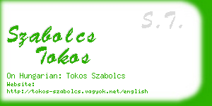 szabolcs tokos business card